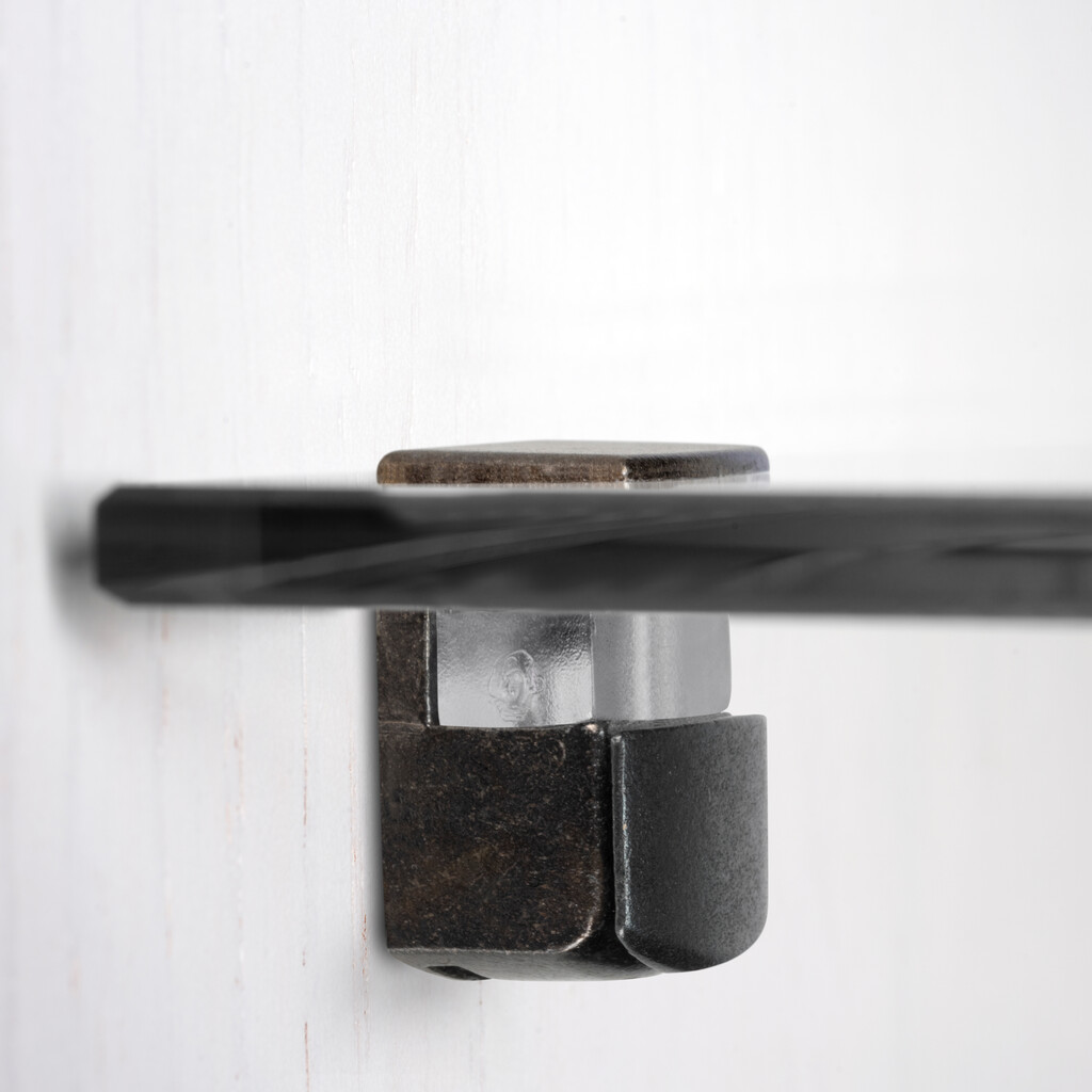 Portofino support for glass shelf, Plastic and Zamak, Black oxide-3