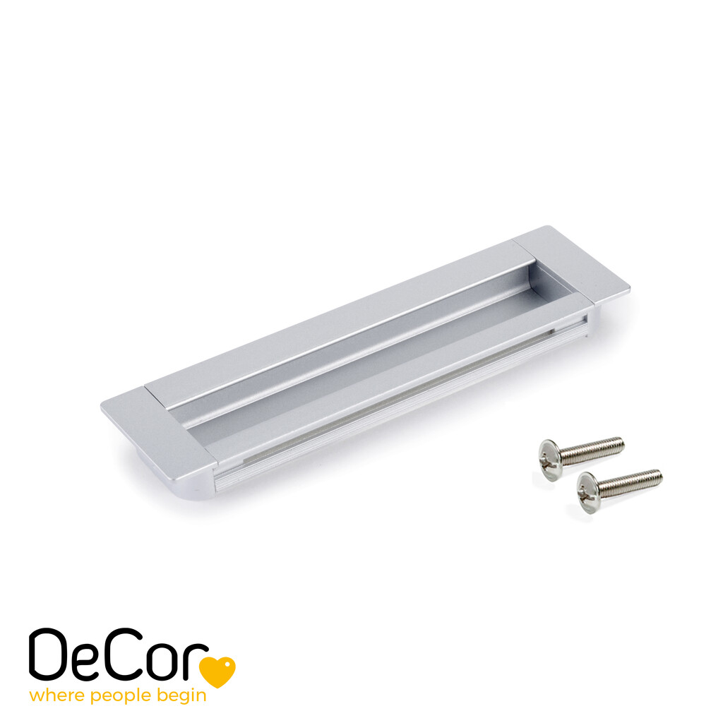 Furniture handle Turis, L147mm, 128mm interaxis, Abs, Silver painted-Primary