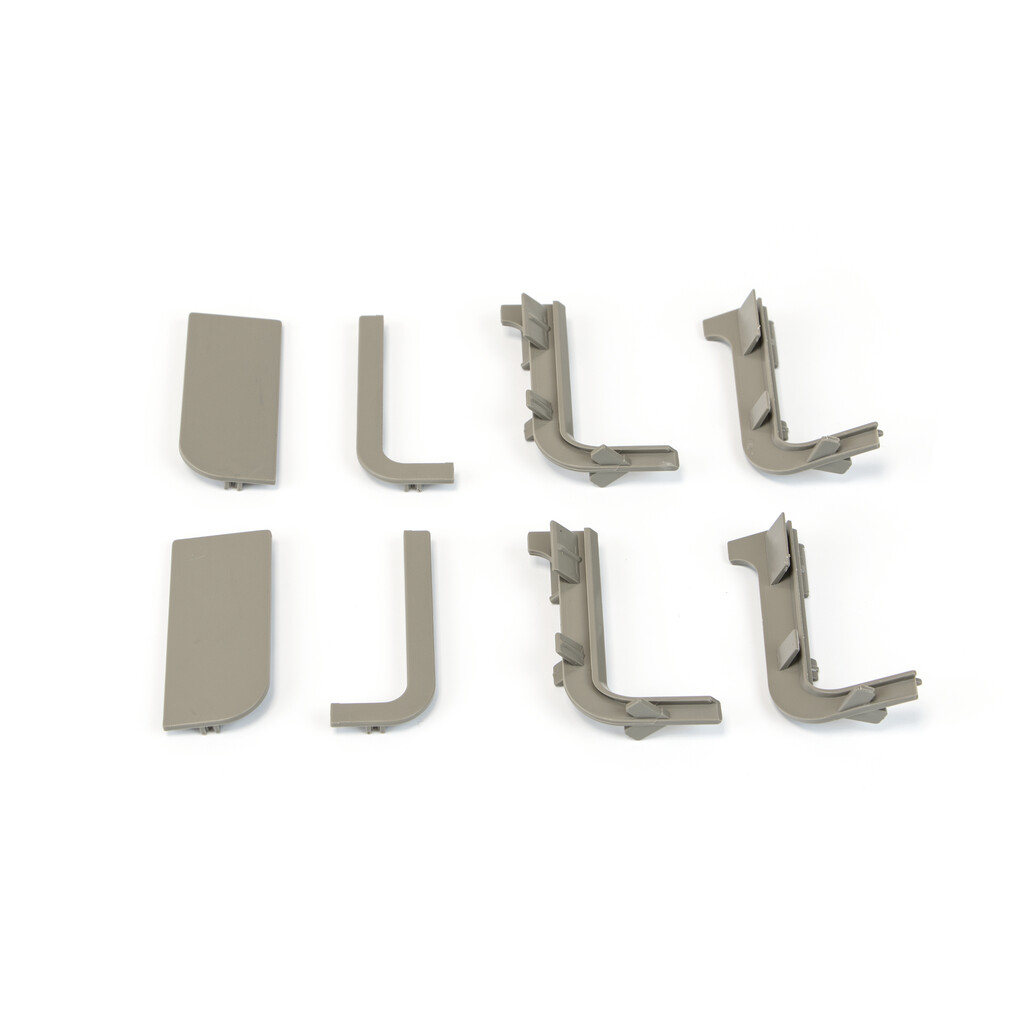 Kit of Gola Upper profile accessories for kitchen furniture, Plastic, Stainless steel/gold effect-Primary