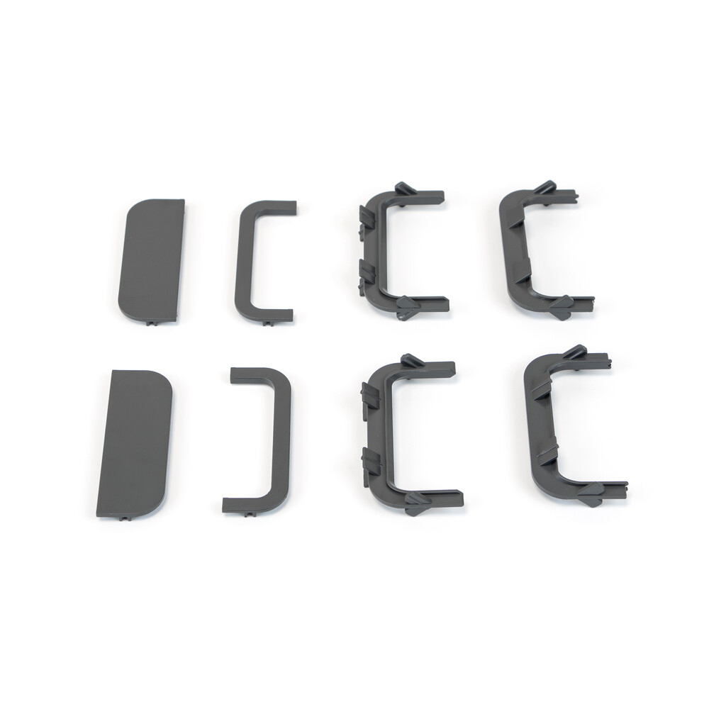 Kit de accesorios para perfil central Gola para mueble de cocina, Plástico, Gris antracita-Primary