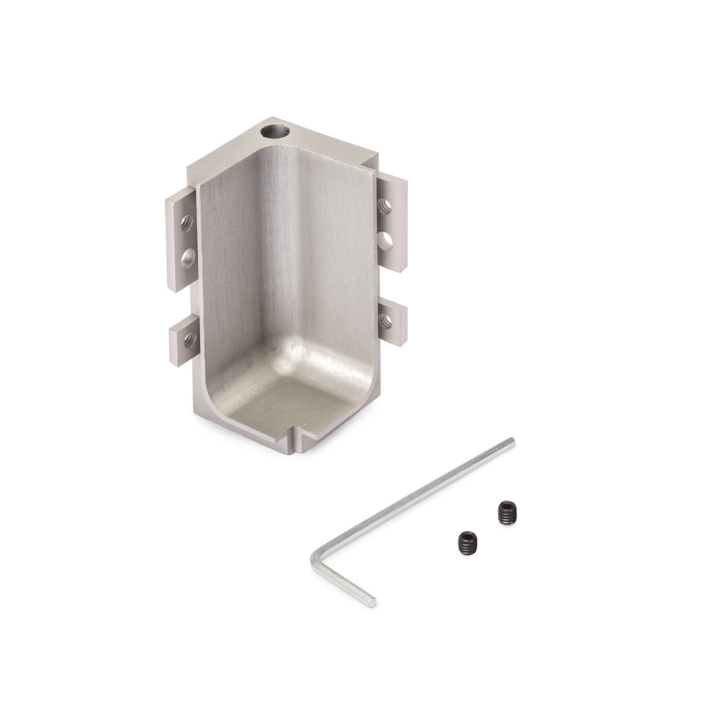 innere Eckverbindung Gola für Aufbauprofil für Küchenmöbel, Aluminium, Edelstahl eloxiert-Primary