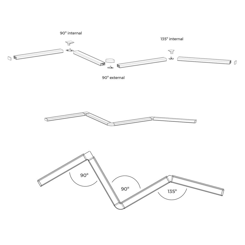 Top per mobili da cucina Mixline, lunghezza 3,9 m, Tecnoplastica e Alluminio, Anodizzato satinato-3