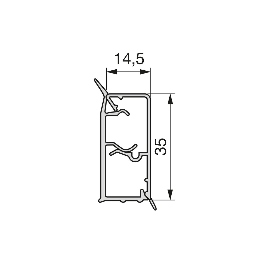 Top per mobili da cucina Mixline, lunghezza 3,9 m, Tecnoplastica e Alluminio, Anodizzato satinato-1