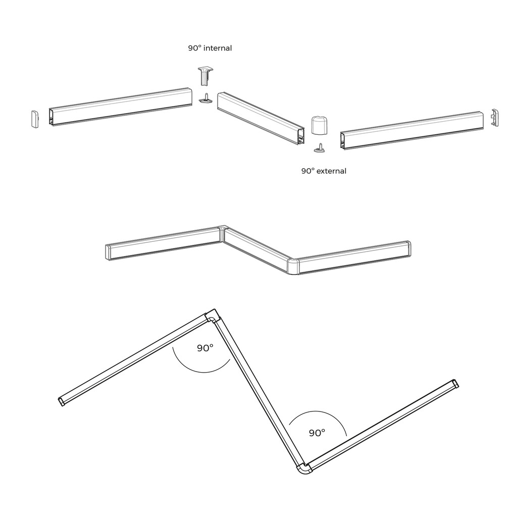 Top per mobili da cucina Mixline, lunghezza 3,9 m, Tecnoplastica e Alluminio, Anodizzato satinato-2