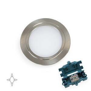 LED-Einbaustrahler Mizar (AC 230V 50Hz), ohne Konverter, nat&uuml;rliches wei&szlig;es Licht 4.000K, Kunststoff, Nickel satiniert Produktfoto