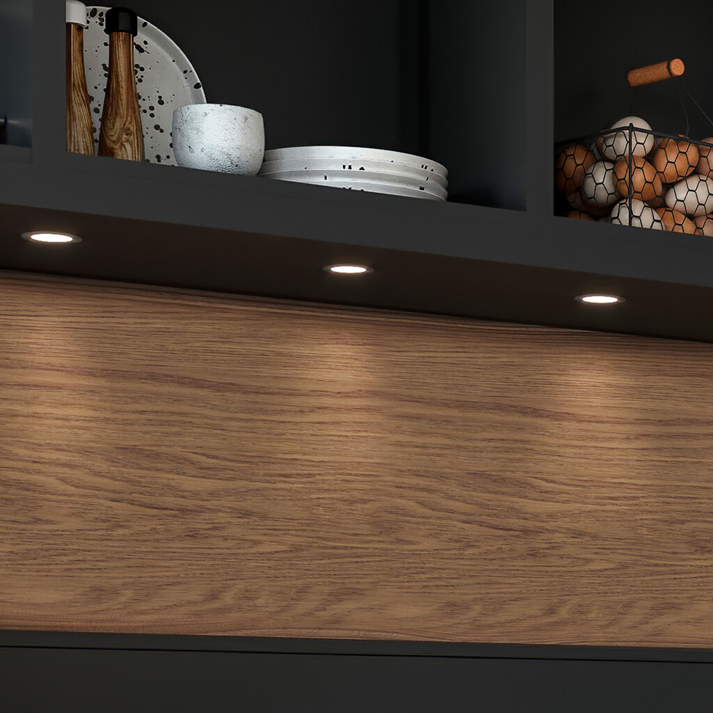 LED-Einbaustrahler Mizar (AC 230V 50Hz), ohne Konverter, natürliches weißes Licht 4.000K, Kunststoff, Nickel satiniert-4