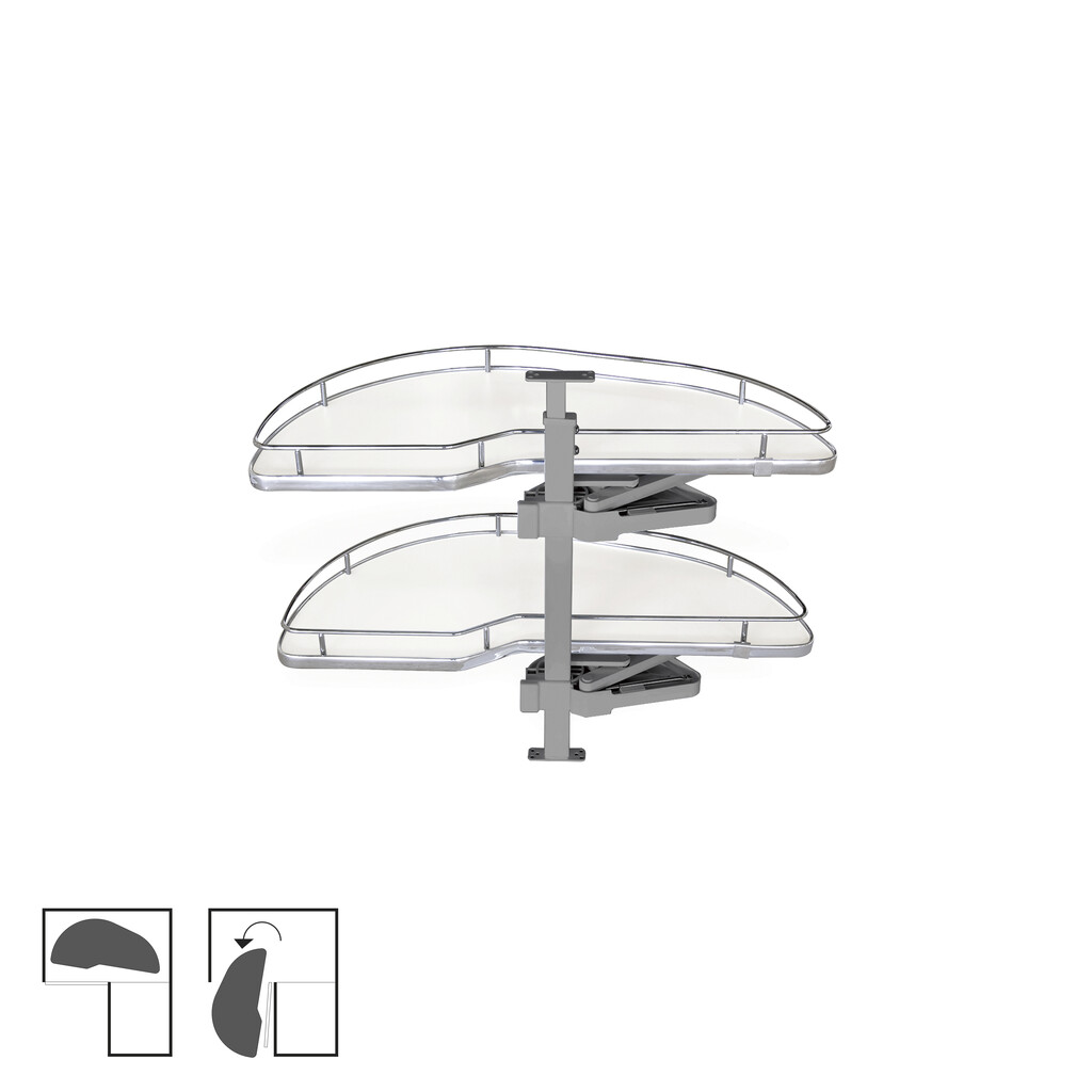 Ecksystem Lake für Küchenmöbel, links, Stahl und Verschiedene, weiss lackiert-Primary