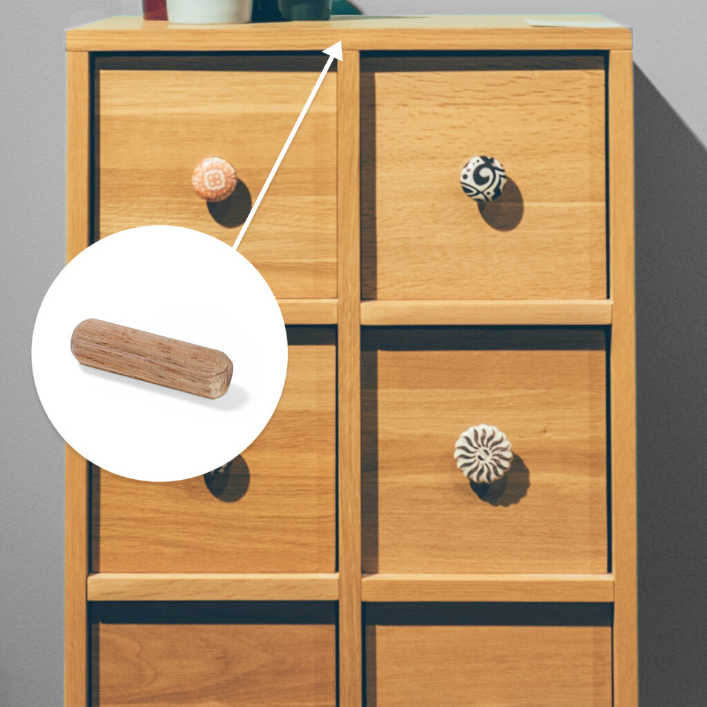 Press-fit dowel system, diametre 8x35mm, Beech wood-5
