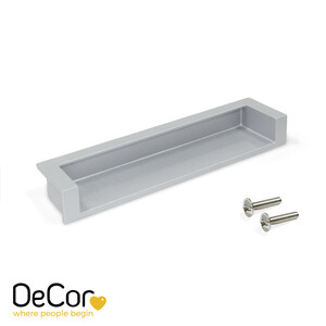 Furniture handle Sedavi, L137mm, 128mm interaxis, Zamak, Silver painted aluminium product photo