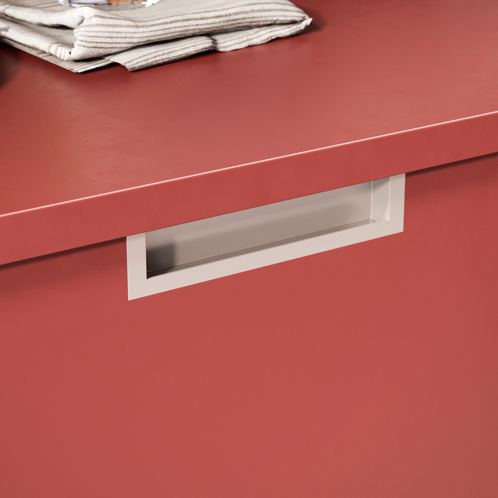 Furniture handle Sedavi, L137mm, 128mm interaxis, Zamak, Silver painted aluminium-3