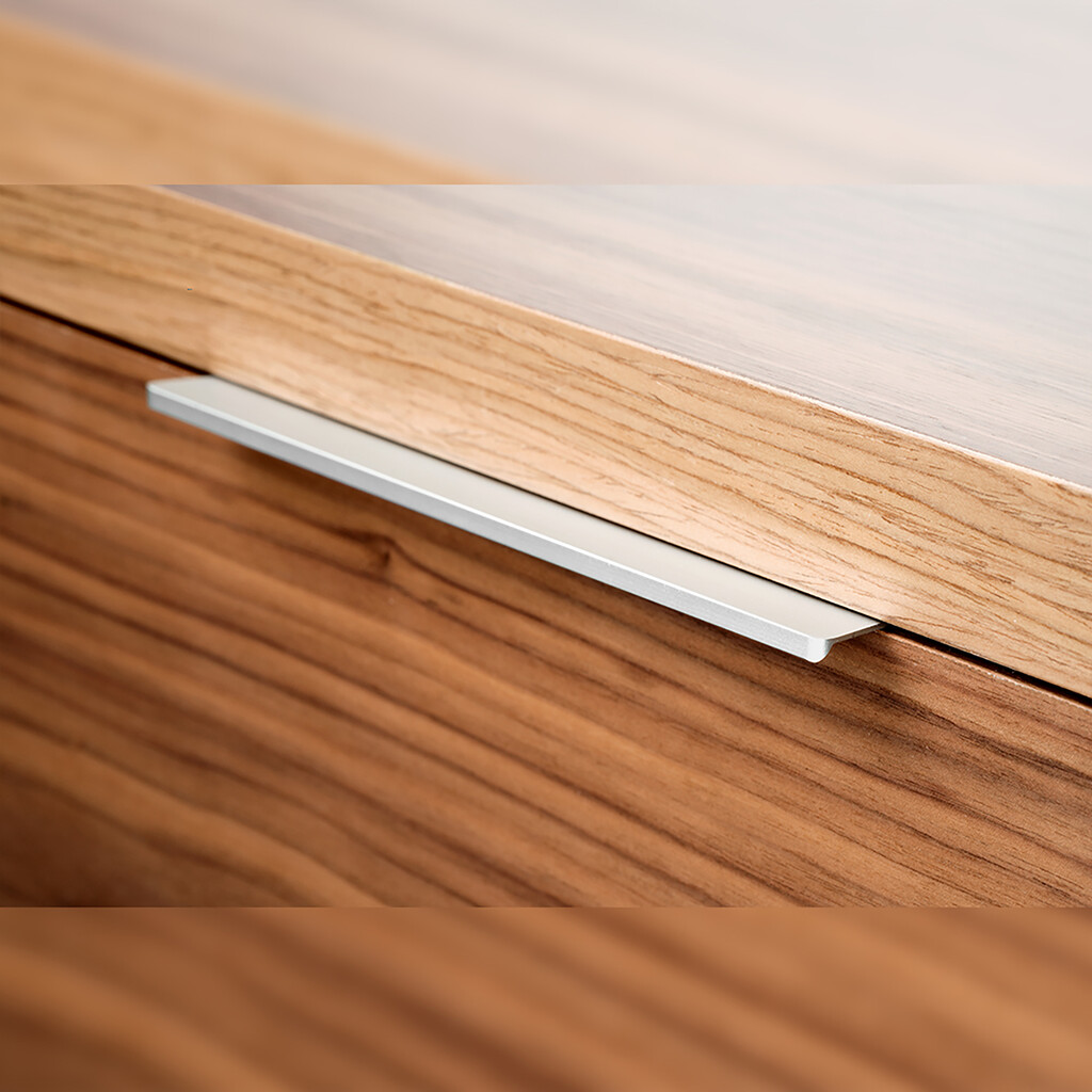 Tirador para mueble Picanya, L198mm, intereje 128mm, Aluminio, Anodizado brillo-2