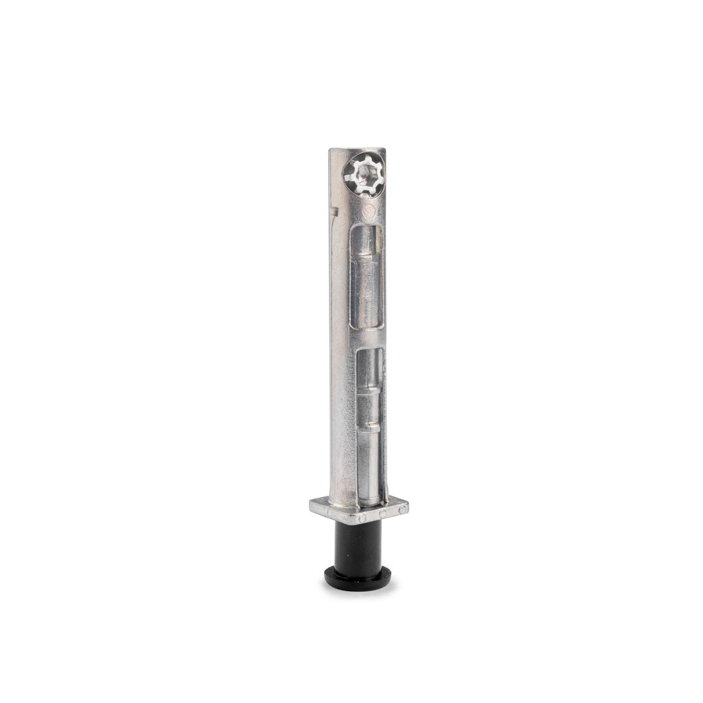 Ledown leveler for furniture, diameter 12mm, W 70mm, Steel and Plastic and Zamak, Zinc plated-1