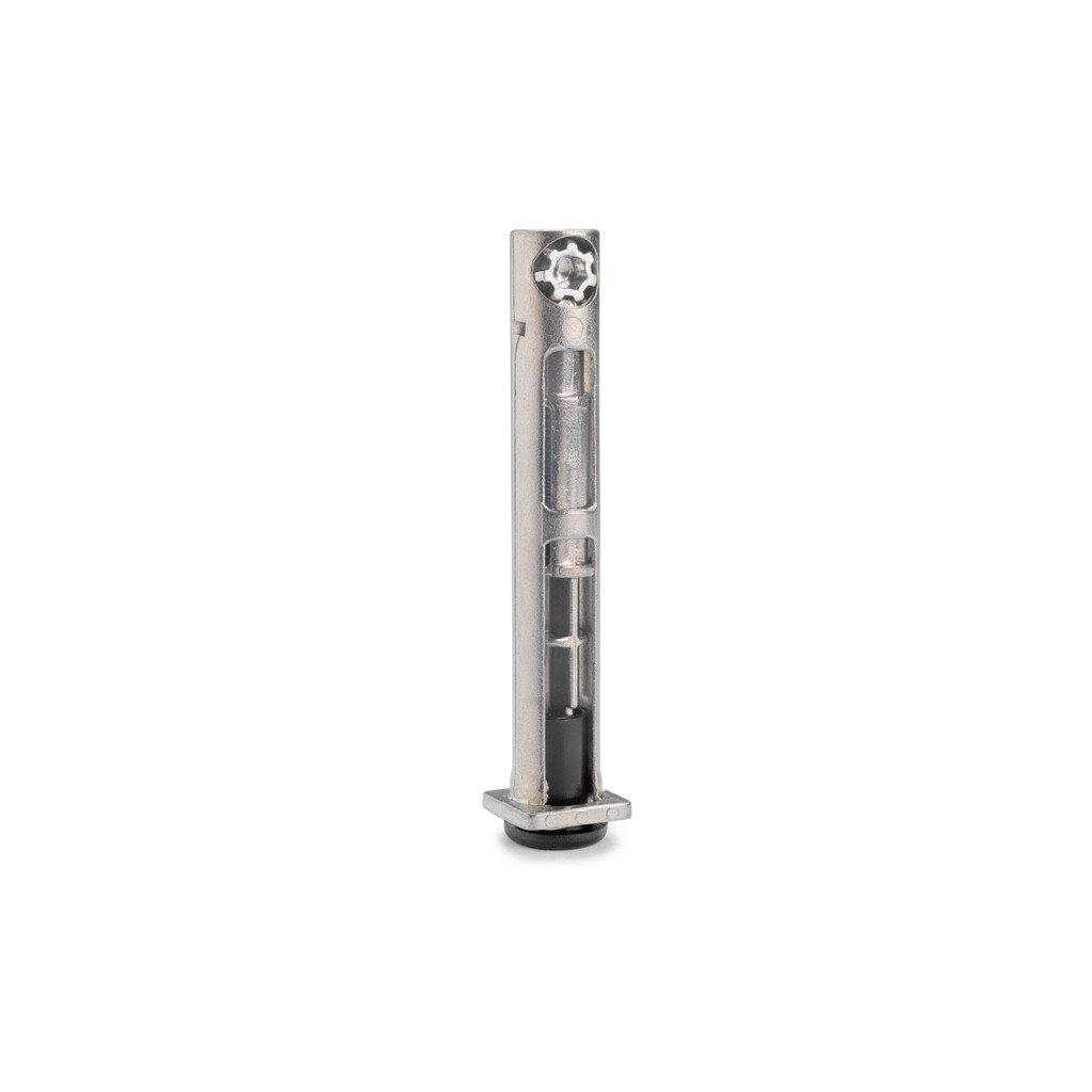 Ledown leveler for furniture, diameter 12mm, W 70mm, Steel and Plastic and Zamak, Zinc plated-Primary