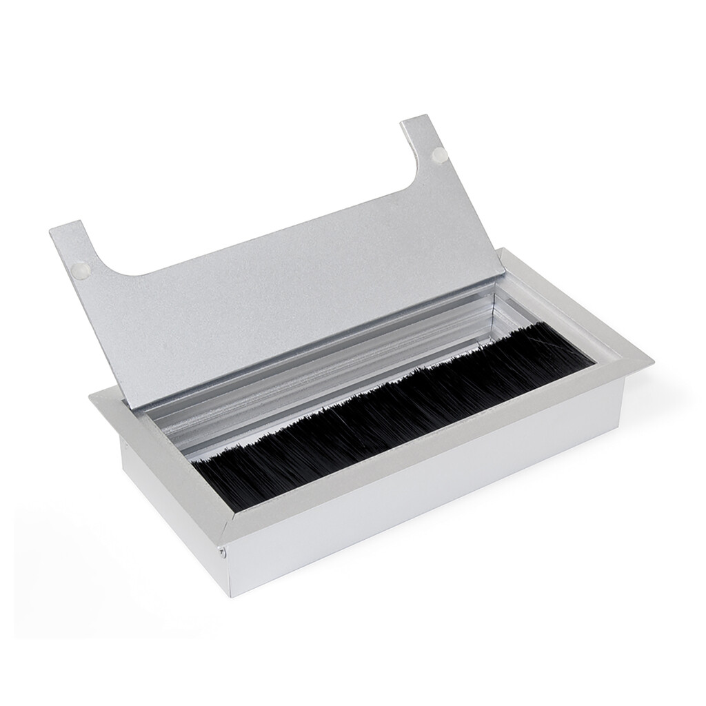 Cable organizers for Quadrum table, rectangular, 159x80mm, recessed, Aluminium, Matt anodized-4