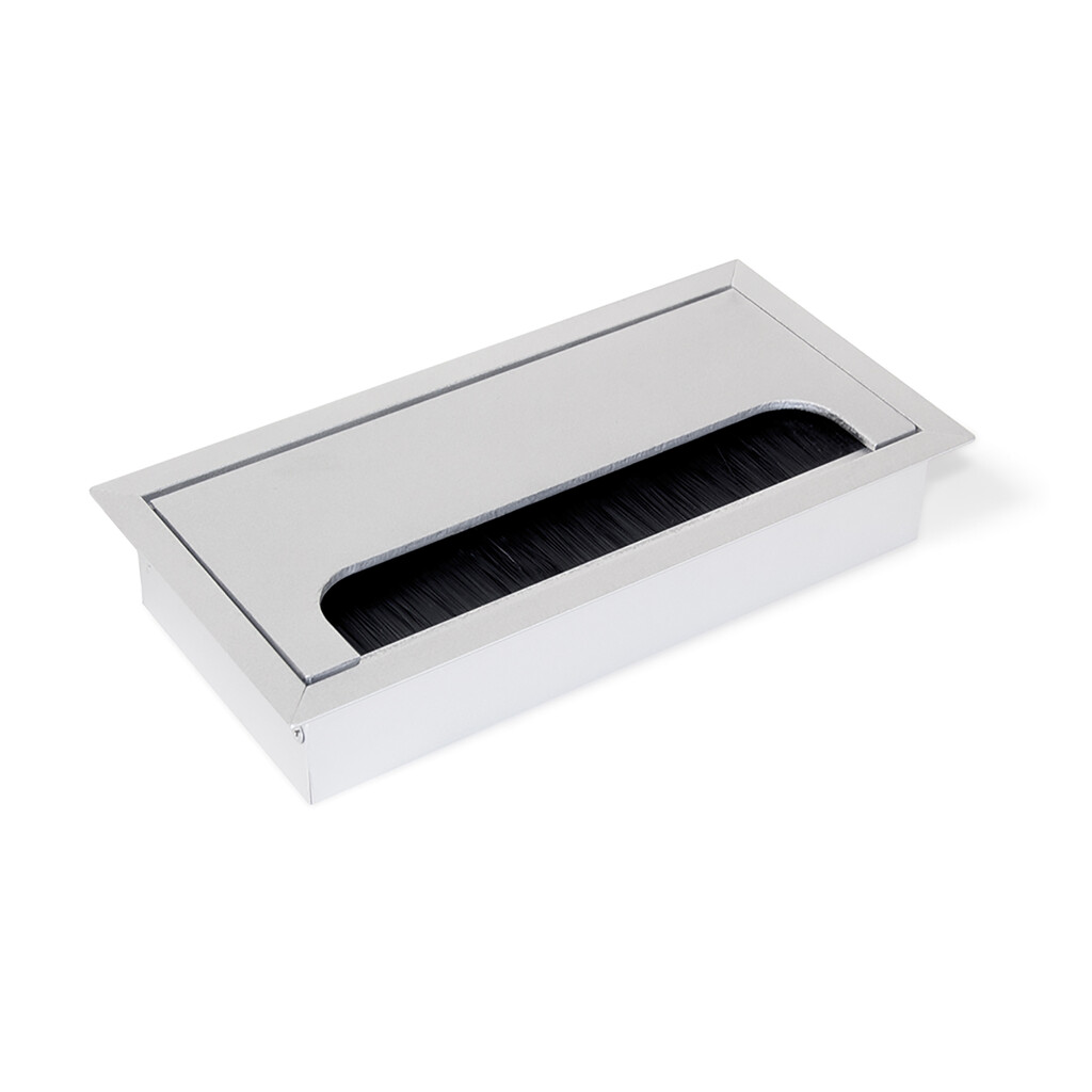 Cable organizers for Quadrum table, rectangular, 159x80mm, recessed, Aluminium, Matt anodized-Primary