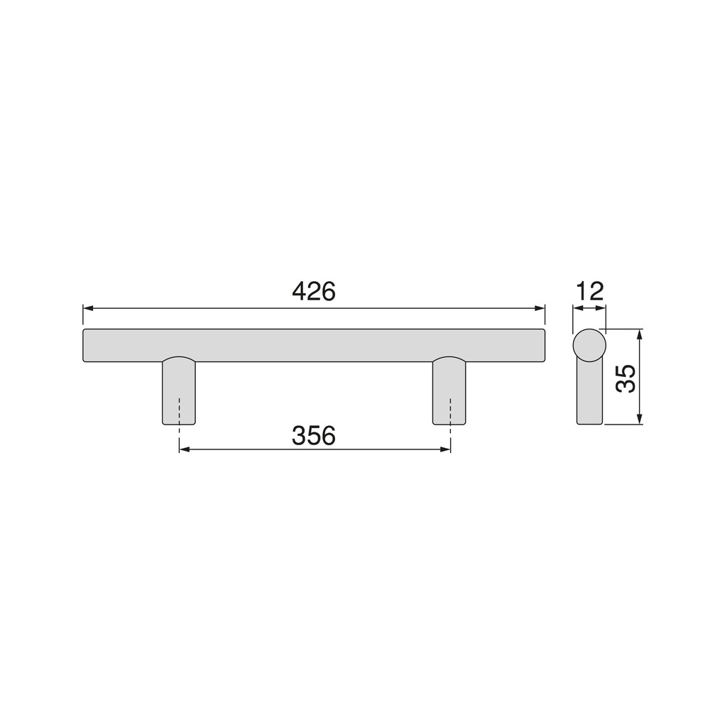 Möbelgriff Orlando, L426mm, 356mm Achsenabstand, Stahl, Nickel satiniert-1