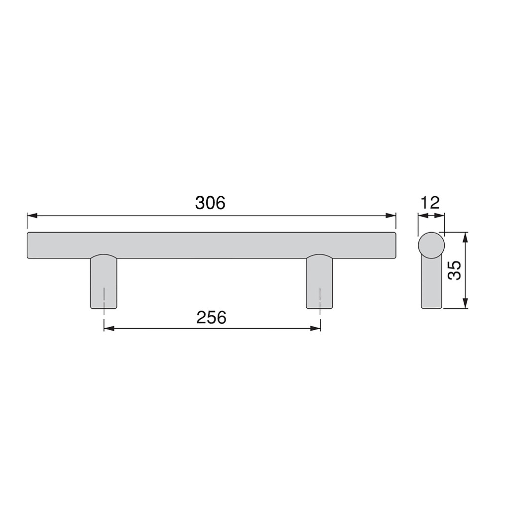 Uchwyty meblowe Orlando, L306mm, Rozstaw 256mm, Stal, Nikiel satynowy-1