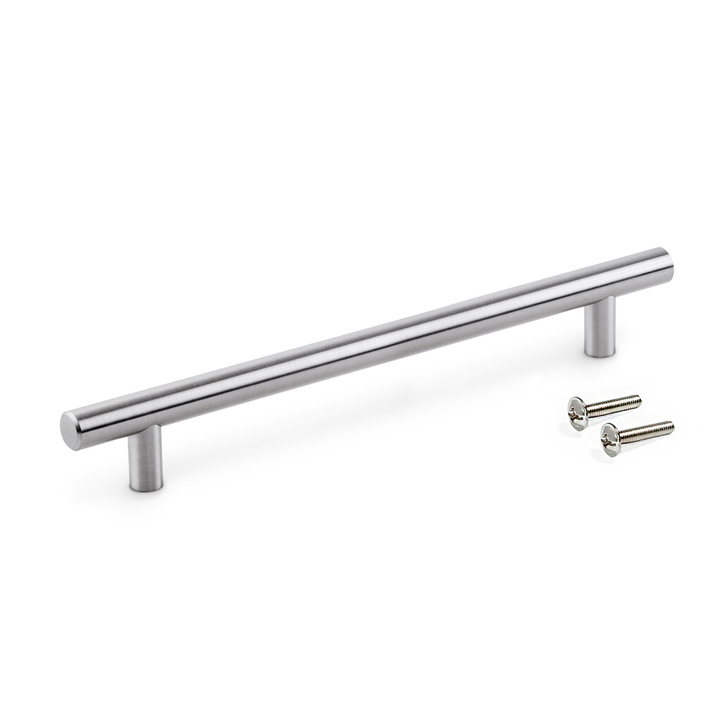 Möbelgriff Orlando, L592mm, 512mm Achsenabstand, Stahl, Nickel satiniert-Primary