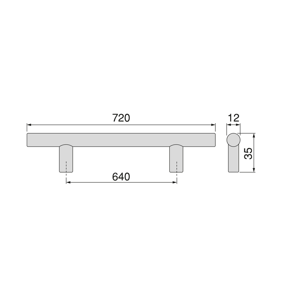 Möbelgriff Orlando, L720mm, 640mm Achsenabstand, Stahl, Nickel satiniert-1
