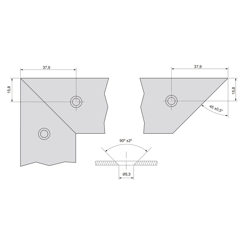 Kit of Plus 4, Plus11 and Plus 14 profile corners, Steel-1