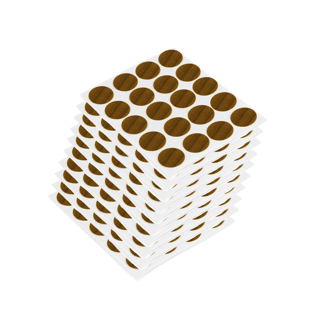 Adhesive cover for screws, diametre 13mm, Plastic, Brown-Primary