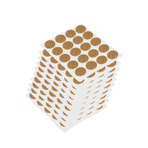 Cache adh&eacute;sif pour vis, diam&egrave;tre 13mm, Plastique, Finition ch&ecirc;ne photo du produit