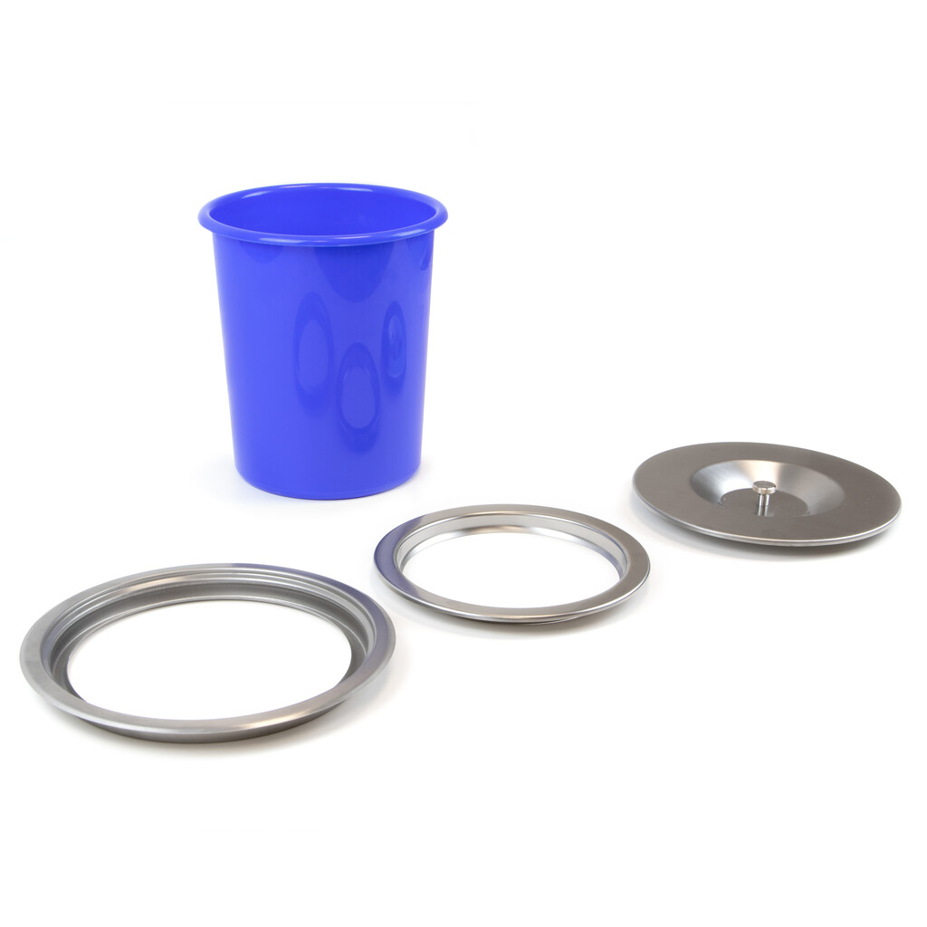 Cubo de basura empotrable para encimera de cocina Recycle, 1 vaso extraíble de 5 litros, Acero inoxidable y Plástico-5