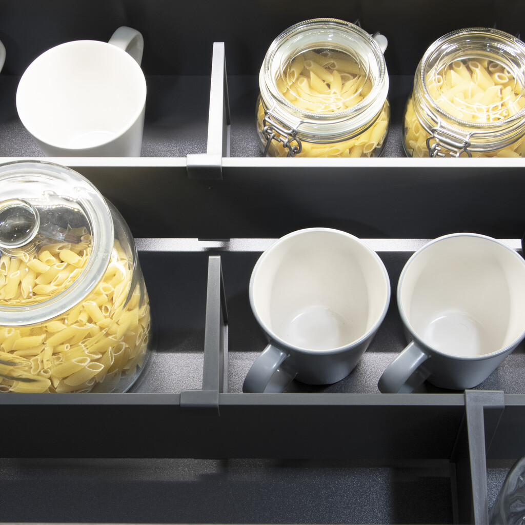 Kit of Accessory divider for inside of Vertex-Concept drawers, 900mm wide, Aluminium and Plastic, Anthracite Grey-5
