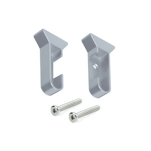 Juego de soportes para barra para armario Silk, Pl&aacute;stico, Pintado aluminio foto del producto