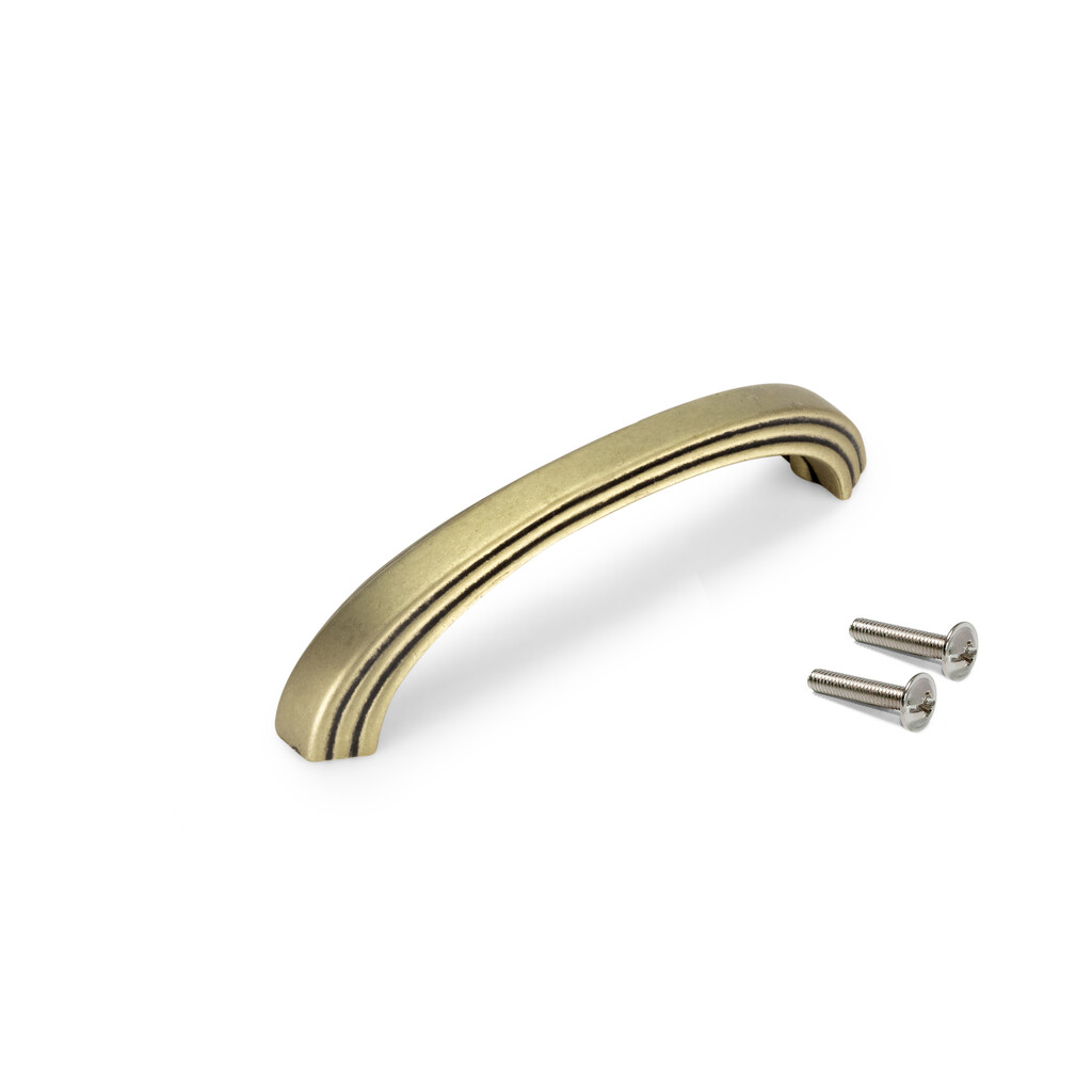 Mombasa furniture handle, L 109 mm, 96 mm interaxis, Old gold, Zamak-Primary