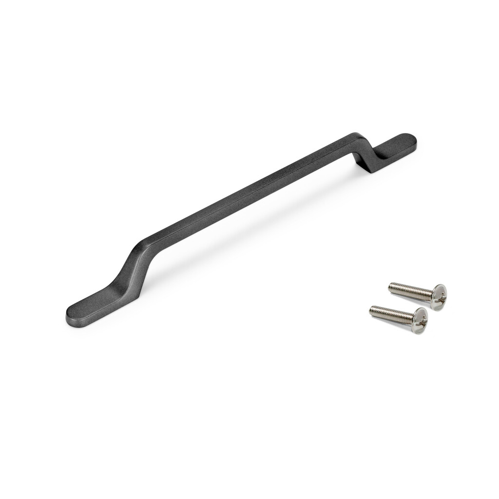 Möbelgriff Osaka, L192mm, 128mm Achsenabstand, Aluminium, Dunkelgrau-Primary