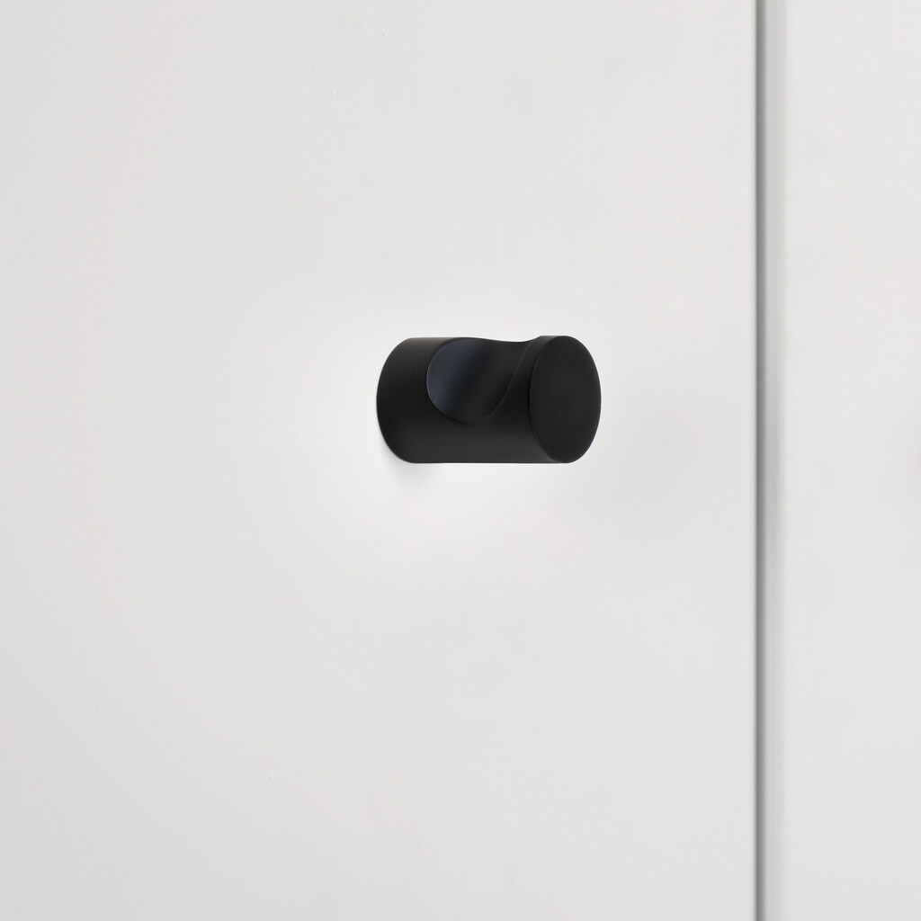 Furniture knob Panama, diameter 20mm, Zamak, Black painted-2