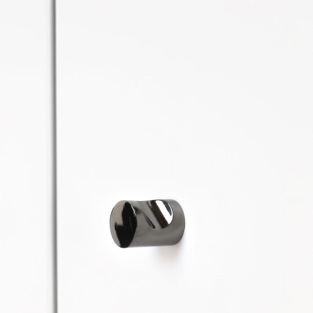 Furniture knob Panama, diameter 20mm, Zamak, Bright titanium-2