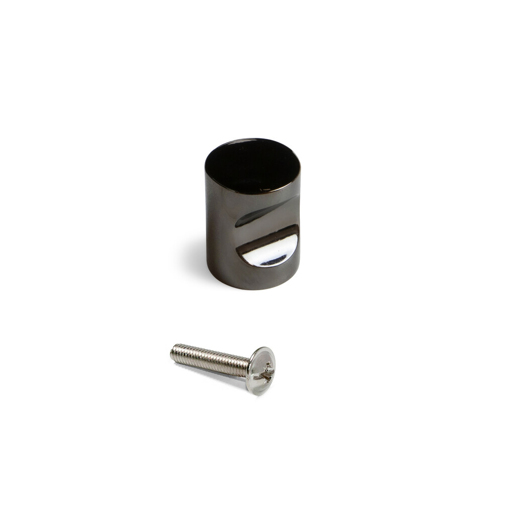 Furniture knob Panama, diameter 20mm, Zamak, Bright titanium-Primary