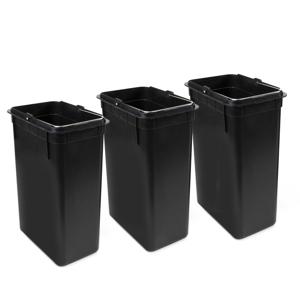 RecyclingRecyclingbehälterRecycle, Outdoor, mit Fächern , Deckelöffnung mit Fußpedal, 3x15Liter, Edelstahl-6