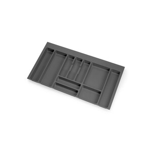 Optima cutlery tray for Universal drawer, module 900mm, Plastic, Anthracite grey, 10 pcs. product photo