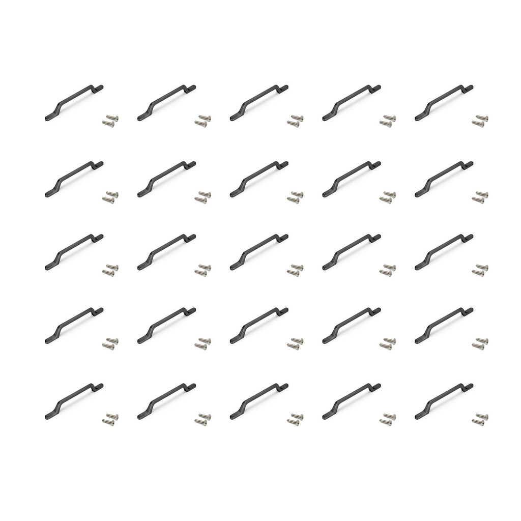 Lot of 25 furniture handles Osaka, L192mm, 128mm interaxis, Aluminium, Dark Grey-Primary