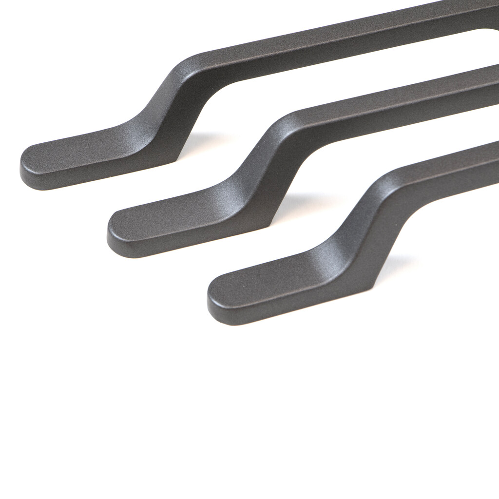 Lot of 25 furniture handles Osaka, L192mm, 128mm interaxis, Aluminium, Dark Grey-3