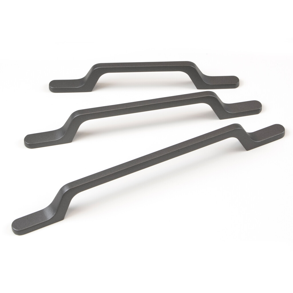 Lot of 25 furniture handles Osaka, L192mm, 128mm interaxis, Aluminium, Dark Grey-4