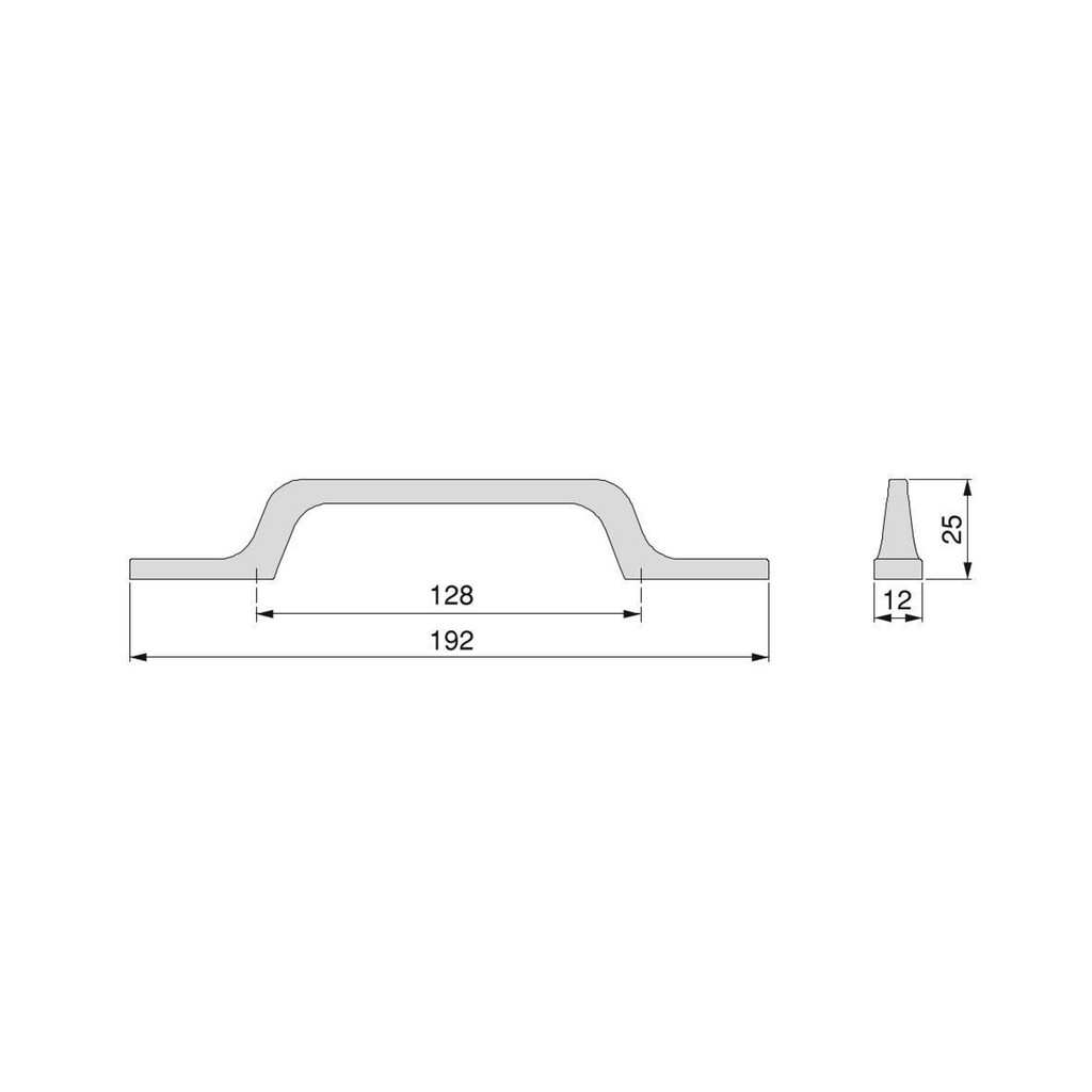 Lot of 25 furniture handles Osaka, L192mm, 128mm interaxis, Aluminium, Dark Grey-1