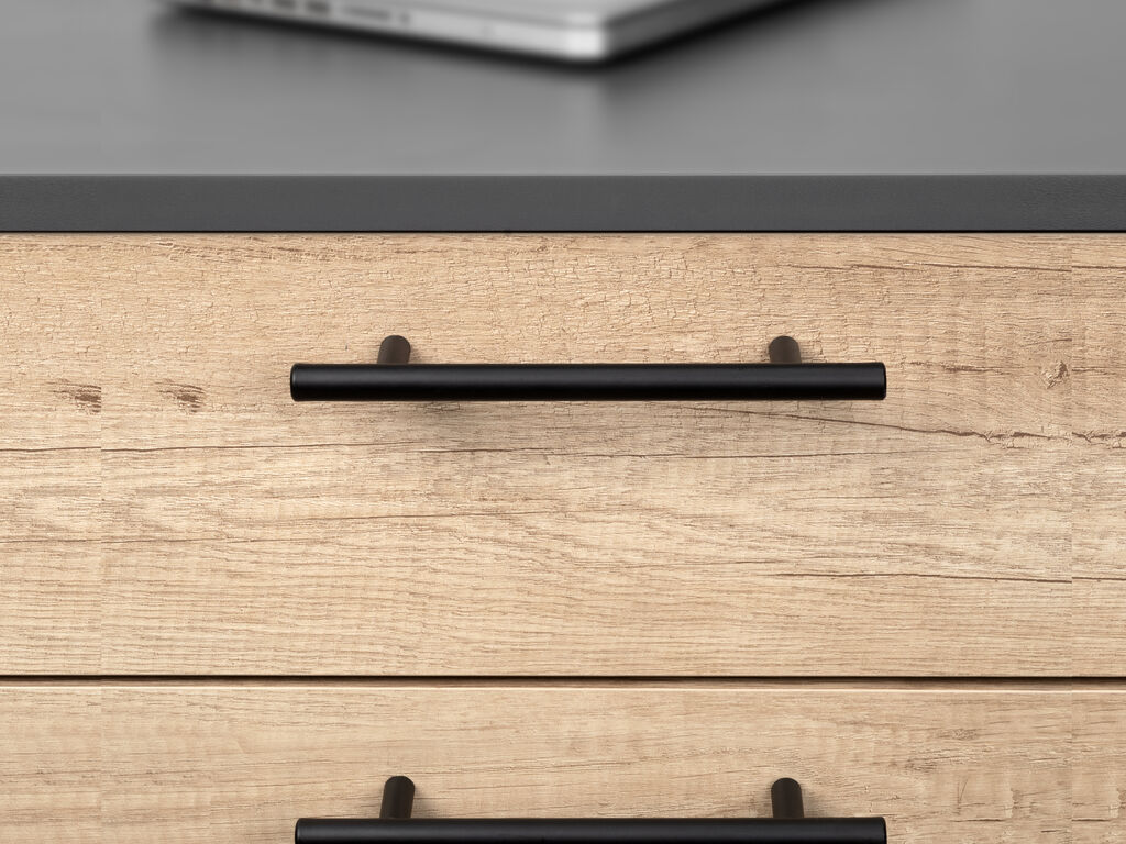 Lot of 20 furniture handles Miami, L336mm, 256mm interaxis, Stainless steel, Black painted-3