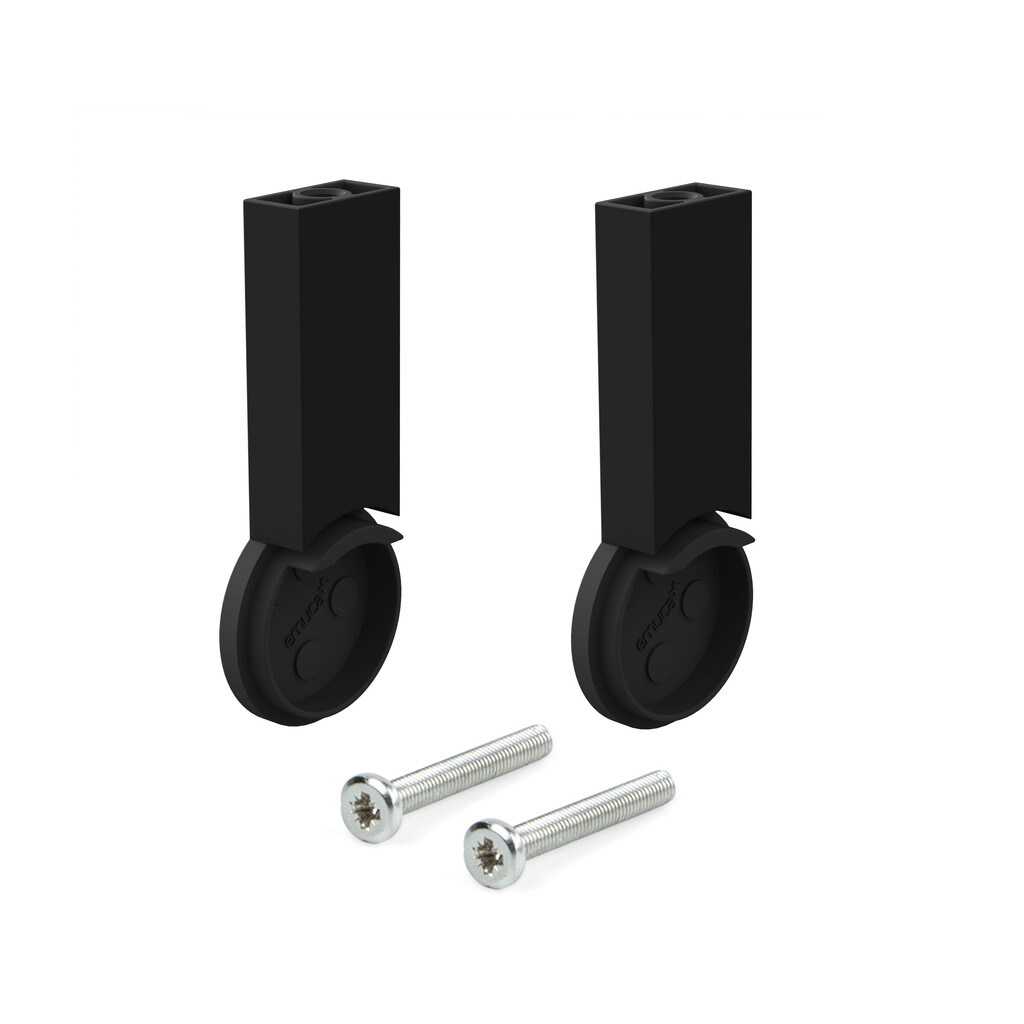 Pair of Wardrobe Rail Supports Pair D.28mm, Zamak, Black painted-Primary