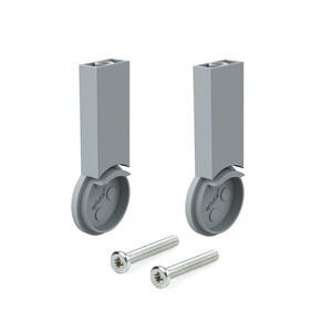Pair of Wardrobe Rail Supports Pair D.28mm, Aluminium, Silver painted Aluminium product photo