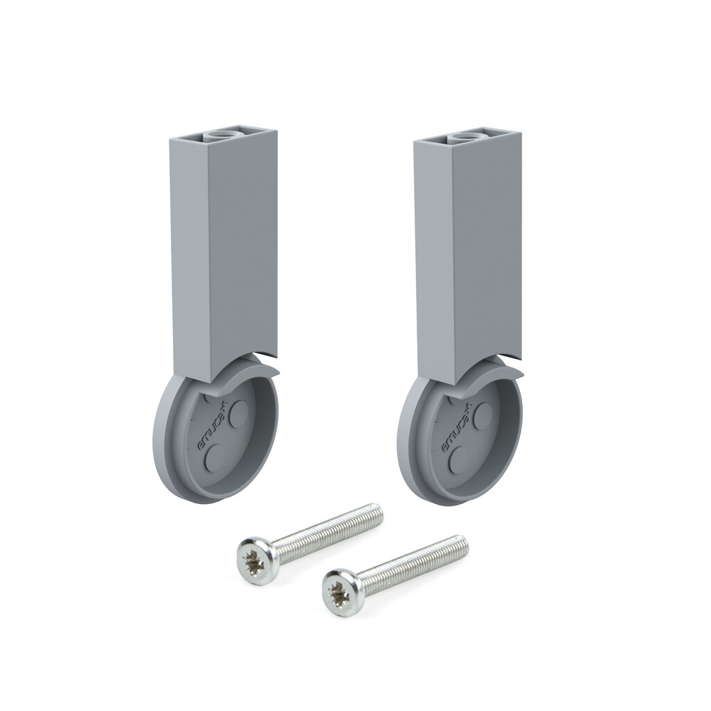 Pair of Wardrobe Rail Supports Pair D.28mm, Aluminium, Silver painted Aluminium-Primary