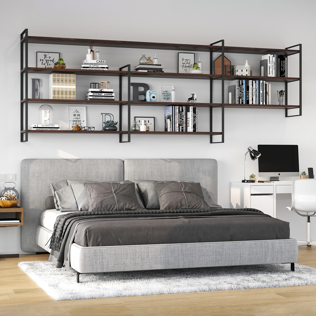 Pair of Lader Shelf Frames Pair, height 1150mm, Steel, Black painted-4