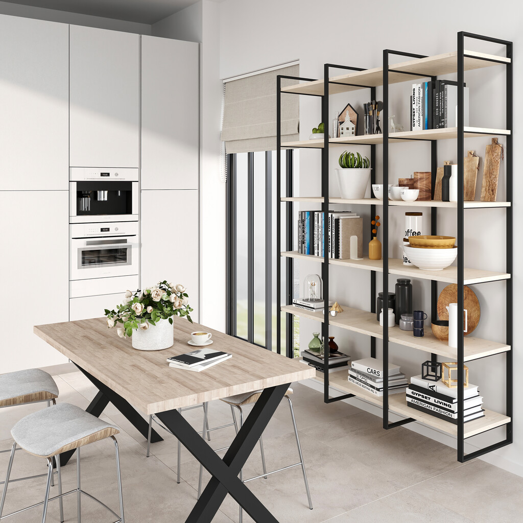 Pair of Lader Shelf Frames Pair, height 1790mm, Steel, Black painted-2