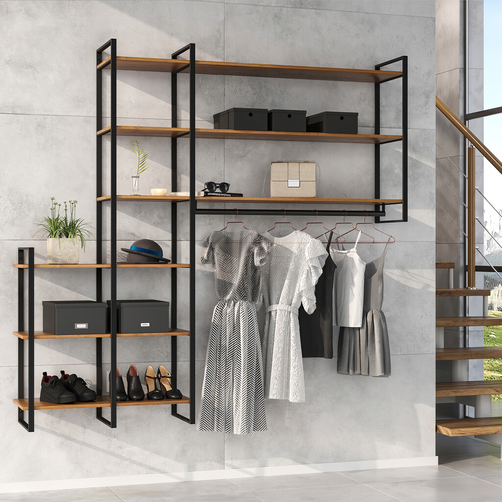 Pair of Lader Shelf Frames Pair, height 1790mm, Steel, Black painted-5