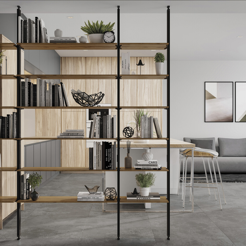 Emuca-Profil für modularen Aufbau Zero, 2,9 m, Tiefschwarz lackiert, Aluminium-4