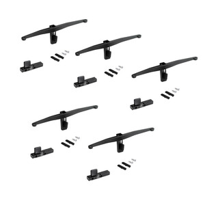 Lot de consoles pour 5 étagères en bois pour structure Zero, planches non incluses, Zamak, Peint en noir texturé photo du produit