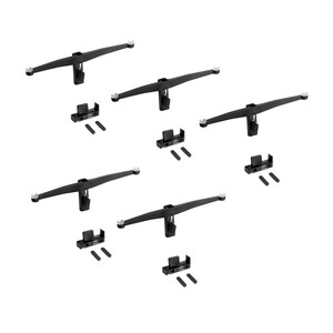 Lot de consoles pour 5 tablettes en verre pour la structure Zero, verre non inclus, Zamak, Peint en noir texturé photo du produit
